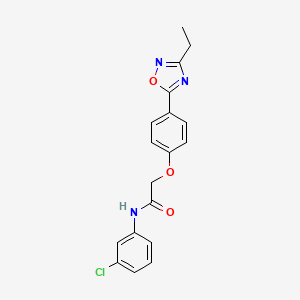 molecular formula C18H16ClN3O3 B7702734 N-(3-chlorophenyl)-2-(4-(3-ethyl-1,2,4-oxadiazol-5-yl)phenoxy)acetamide 