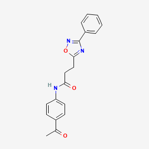 molecular formula C19H17N3O3 B7702748 N-(4-acetylphenyl)-3-(3-phenyl-1,2,4-oxadiazol-5-yl)propanamide 