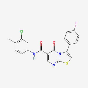 3-(4-fluorophenyl)-5-oxo-N-[(pyridin-2-yl)methyl]-5H-[1,3]thiazolo[3,2-a]pyrimidine-6-carboxamide