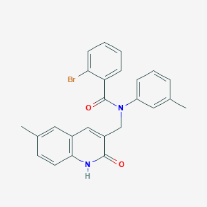 molecular formula C25H21BrN2O2 B7702758 2-bromo-N-((2-hydroxy-6-methylquinolin-3-yl)methyl)-N-(m-tolyl)benzamide 