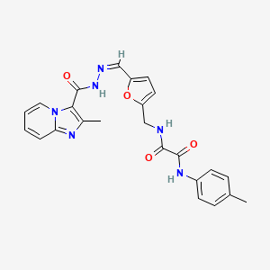 molecular formula C24H22N6O4 B7702783 (Z)-N1-((5-((2-(2-methylimidazo[1,2-a]pyridine-3-carbonyl)hydrazono)methyl)furan-2-yl)methyl)-N2-(p-tolyl)oxalamide 