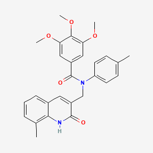 N-((2-hydroxy-8-methylquinolin-3-yl)methyl)-3,4,5-trimethoxy-N-(p-tolyl)benzamide