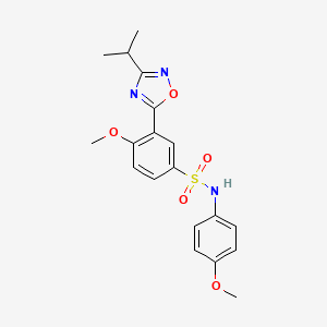 molecular formula C19H21N3O5S B7702876 3-(3-isopropyl-1,2,4-oxadiazol-5-yl)-4-methoxy-N-(4-methoxyphenyl)benzenesulfonamide 