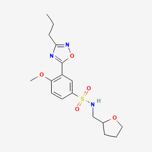 4-methoxy-3-(3-propyl-1,2,4-oxadiazol-5-yl)-N-((tetrahydrofuran-2-yl)methyl)benzenesulfonamide