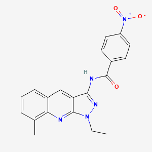 N-(1-ethyl-8-methyl-1H-pyrazolo[3,4-b]quinolin-3-yl)-4-nitrobenzamide