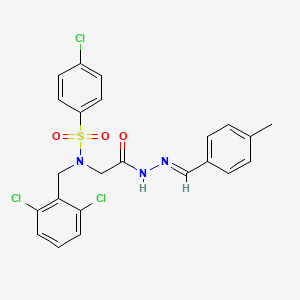 (E)-4-chloro-N-(2,6-dichlorobenzyl)-N-(2-(2-(4-methylbenzylidene)hydrazinyl)-2-oxoethyl)benzenesulfonamide