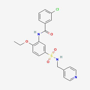 3-chloro-N-(2-ethoxy-5-(N-(pyridin-4-ylmethyl)sulfamoyl)phenyl)benzamide