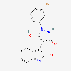 molecular formula C17H10BrN3O3 B7702950 3-[2-(3-Bromophenyl)-3-hydroxy-5-oxo-1H-pyrazol-4-yl]indol-2-one CAS No. 333342-75-9