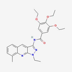 3,4,5-triethoxy-N-(1-ethyl-8-methyl-1H-pyrazolo[3,4-b]quinolin-3-yl)benzamide