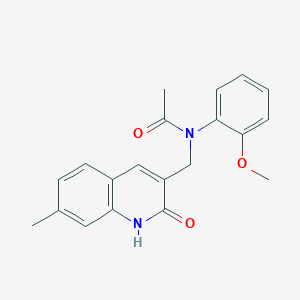 molecular formula C20H20N2O3 B7702970 N-((2-hydroxy-7-methylquinolin-3-yl)methyl)-N-(2-methoxyphenyl)acetamide 