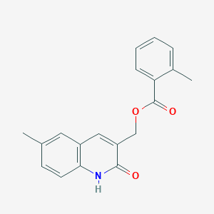 molecular formula C19H17NO3 B7703007 (2-hydroxy-6-methylquinolin-3-yl)methyl 2-methylbenzoate 