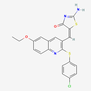 (E)-5-((2-((4-chlorophenyl)thio)-6-ethoxyquinolin-3-yl)methylene)-2-iminothiazolidin-4-one