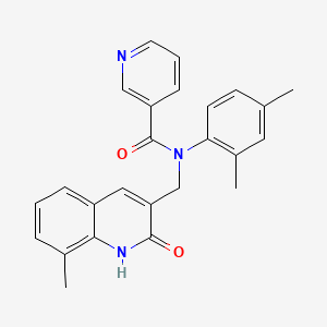 N-(2,4-dimethylphenyl)-N-((2-hydroxy-8-methylquinolin-3-yl)methyl)nicotinamide