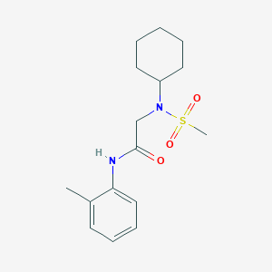 molecular formula C16H24N2O3S B7703066 2-(N-cyclohexylmethylsulfonamido)-N-(o-tolyl)acetamide 