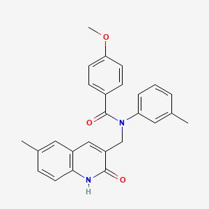 N-((2-hydroxy-6-methylquinolin-3-yl)methyl)-4-methoxy-N-(m-tolyl)benzamide