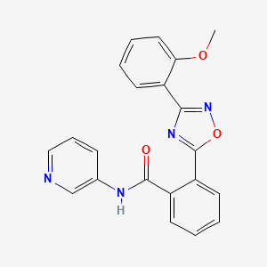 molecular formula C21H16N4O3 B7703091 2-(3-(2-methoxyphenyl)-1,2,4-oxadiazol-5-yl)-N-(pyridin-3-yl)benzamide 