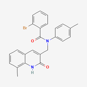 2-bromo-N-((2-hydroxy-8-methylquinolin-3-yl)methyl)-N-(p-tolyl)benzamide