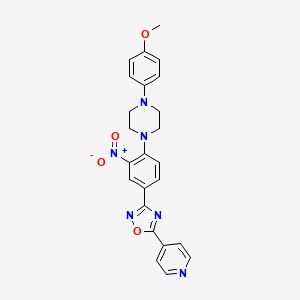 molecular formula C24H22N6O4 B7703115 3-(4-(4-(4-methoxyphenyl)piperazin-1-yl)-3-nitrophenyl)-5-(pyridin-4-yl)-1,2,4-oxadiazole 