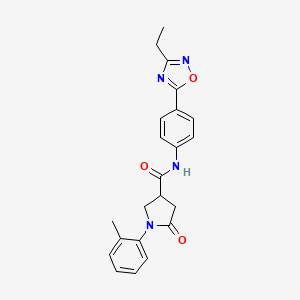 N-(4-(3-ethyl-1,2,4-oxadiazol-5-yl)phenyl)-5-oxo-1-(o-tolyl)pyrrolidine-3-carboxamide