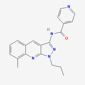 molecular formula C20H19N5O B7703133 N-(8-methyl-1-propyl-1H-pyrazolo[3,4-b]quinolin-3-yl)isonicotinamide 