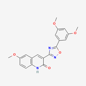 molecular formula C20H17N3O5 B7703140 3-(5-(3,5-dimethoxyphenyl)-1,2,4-oxadiazol-3-yl)-6-methoxyquinolin-2-ol 