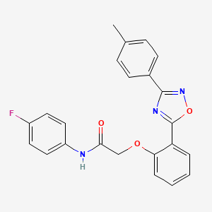 N-(4-fluorophenyl)-2-(2-(3-(p-tolyl)-1,2,4-oxadiazol-5-yl)phenoxy)acetamide