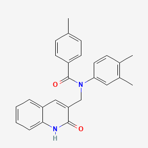 N-(3,4-dimethylphenyl)-N-((2-hydroxyquinolin-3-yl)methyl)-4-methylbenzamide