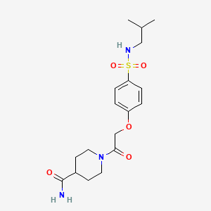 1-[2-[4-(2-Methylpropylsulfamoyl)phenoxy]acetyl]piperidine-4-carboxamide