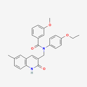 molecular formula C27H26N2O4 B7703203 N-(4-ethoxyphenyl)-N-((2-hydroxy-6-methylquinolin-3-yl)methyl)-3-methoxybenzamide 