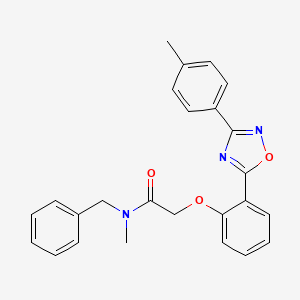 molecular formula C25H23N3O3 B7703205 N-benzyl-N-methyl-2-(2-(3-(p-tolyl)-1,2,4-oxadiazol-5-yl)phenoxy)acetamide 