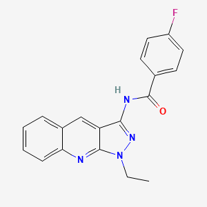 N-(1-ethyl-1H-pyrazolo[3,4-b]quinolin-3-yl)-4-fluorobenzamide