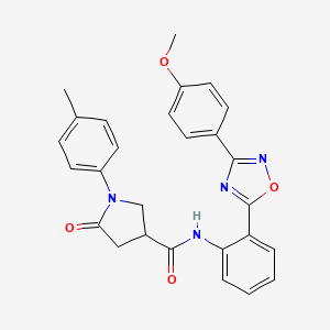 molecular formula C27H24N4O4 B7703246 N-(2-(3-(4-methoxyphenyl)-1,2,4-oxadiazol-5-yl)phenyl)-5-oxo-1-(p-tolyl)pyrrolidine-3-carboxamide 