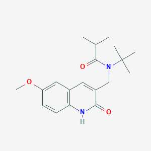 N-(tert-butyl)-N-((2-hydroxy-6-methoxyquinolin-3-yl)methyl)isobutyramide