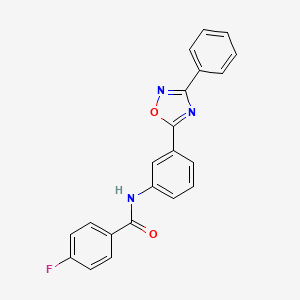 4-fluoro-N-(3-(3-phenyl-1,2,4-oxadiazol-5-yl)phenyl)benzamide