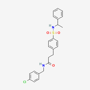 N-(4-chlorobenzyl)-3-(4-(N-(1-phenylethyl)sulfamoyl)phenyl)propanamide