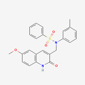 N-((2-hydroxy-6-methoxyquinolin-3-yl)methyl)-N-(m-tolyl)benzenesulfonamide