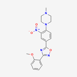 molecular formula C20H21N5O4 B7703338 3-(2-methoxyphenyl)-5-(4-(4-methylpiperazin-1-yl)-3-nitrophenyl)-1,2,4-oxadiazole 