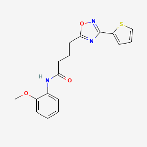 molecular formula C17H17N3O3S B7703351 N-(2-methoxyphenyl)-4-(3-(thiophen-2-yl)-1,2,4-oxadiazol-5-yl)butanamide 