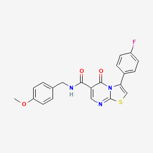 molecular formula C21H16FN3O3S B7703366 3-(4-fluorophenyl)-5-oxo-N-(2-phenylethyl)-5H-[1,3]thiazolo[3,2-a]pyrimidine-6-carboxamide 