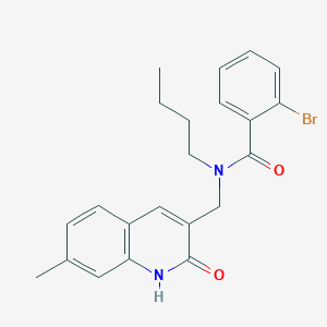 molecular formula C22H23BrN2O2 B7703370 2-bromo-N-butyl-N-((2-hydroxy-7-methylquinolin-3-yl)methyl)benzamide 