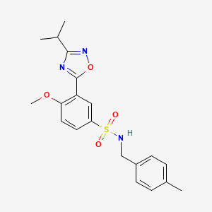 3-(3-isopropyl-1,2,4-oxadiazol-5-yl)-4-methoxy-N-(4-methylbenzyl)benzenesulfonamide