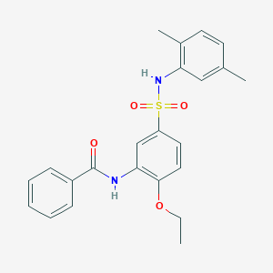 molecular formula C23H24N2O4S B7703435 N-(5-(N-(2,5-dimethylphenyl)sulfamoyl)-2-ethoxyphenyl)benzamide 