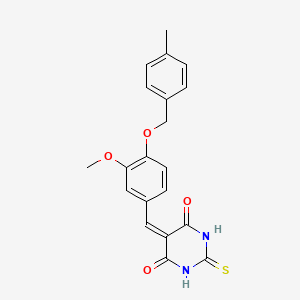 molecular formula C20H18N2O4S B7703439 5-(3-甲氧基-4-((4-甲基苄基)氧基)苯亚甲基)-2-硫代二氢嘧啶-4,6(1H,5H)-二酮 CAS No. 895278-80-5