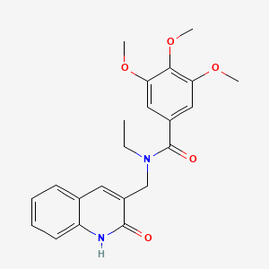 molecular formula C22H24N2O5 B7703449 N-ethyl-N-((2-hydroxyquinolin-3-yl)methyl)-3,4,5-trimethoxybenzamide 