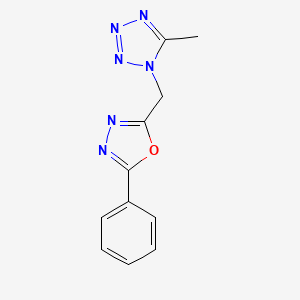 molecular formula C11H10N6O B7703465 5-methyl-1-[(5-phenyl-1,3,4-oxadiazol-2-yl)methyl]-1H-1,2,3,4-tetrazole 