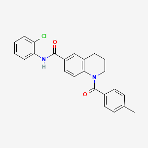 molecular formula C24H21ClN2O2 B7703479 methyl 2-[1-(4-methylbenzoyl)-1,2,3,4-tetrahydroquinoline-6-amido]benzoate 