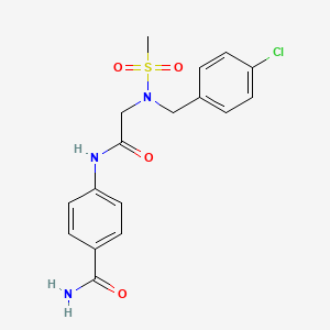 molecular formula C17H18ClN3O4S B7703485 4-[[2-[(4-Chlorophenyl)methyl-methylsulfonylamino]acetyl]amino]benzamide CAS No. 870278-14-1