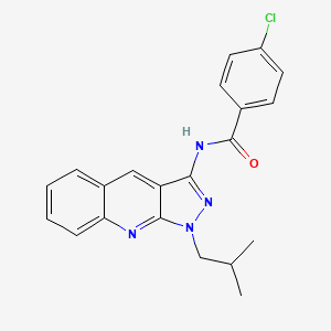 4-chloro-N-(1-isobutyl-1H-pyrazolo[3,4-b]quinolin-3-yl)benzamide