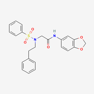 molecular formula C23H22N2O5S B7703506 N-(4-methoxyphenyl)-2-[N-(2-phenylethyl)benzenesulfonamido]acetamide 