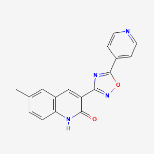 molecular formula C17H12N4O2 B7703527 6-methyl-3-(5-(pyridin-4-yl)-1,2,4-oxadiazol-3-yl)quinolin-2-ol 